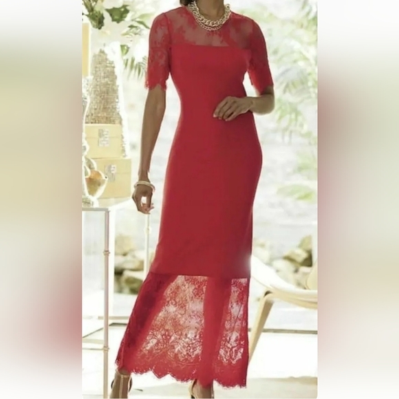 Ashro Dresses & Skirts - Ashro "Lola Lace Party Dress" Sz. XL Red